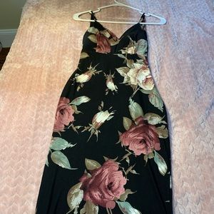 Long Black and Floral Dress